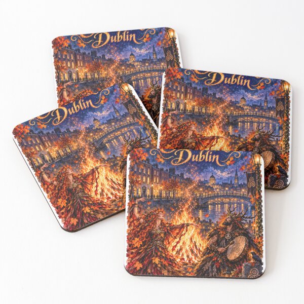 Item preview, Samhain Dublin Ireland  Travel Poster whimsical watercolor  designed and sold by TravelMarvel.