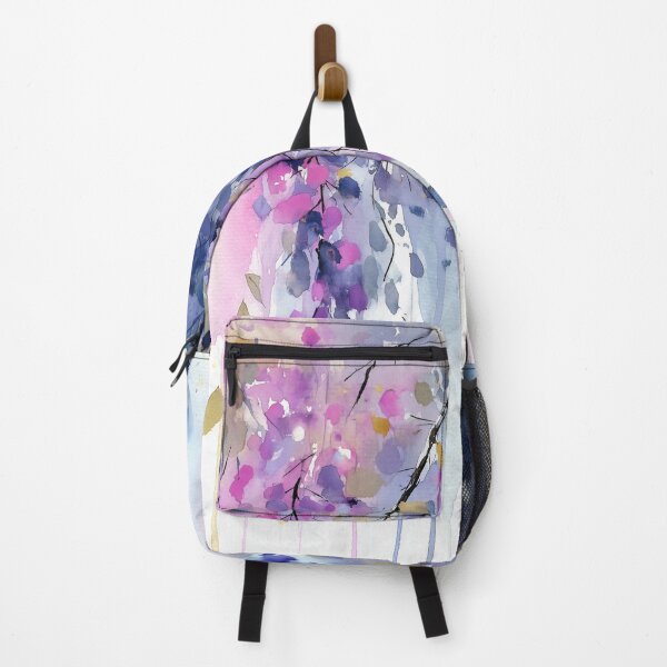 Item preview, Pink and Purple Wisteria Blossom Canopy Watercolor Hanging Flowers Wall Art designed and sold by solynneart.