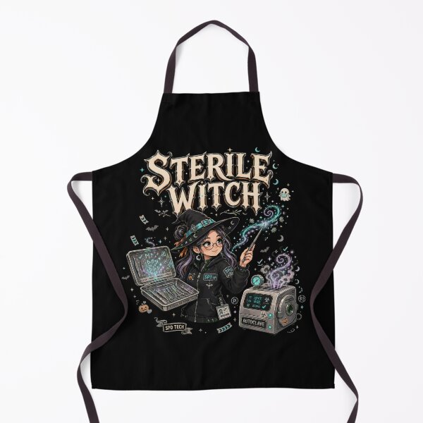 Aperçu de l'œuvre T-shirt « Technicien(ne) en stérilisation » pour Halloween, sorcière stérile, technicien(ne) SPD créée et vendue par Uglyandcute.