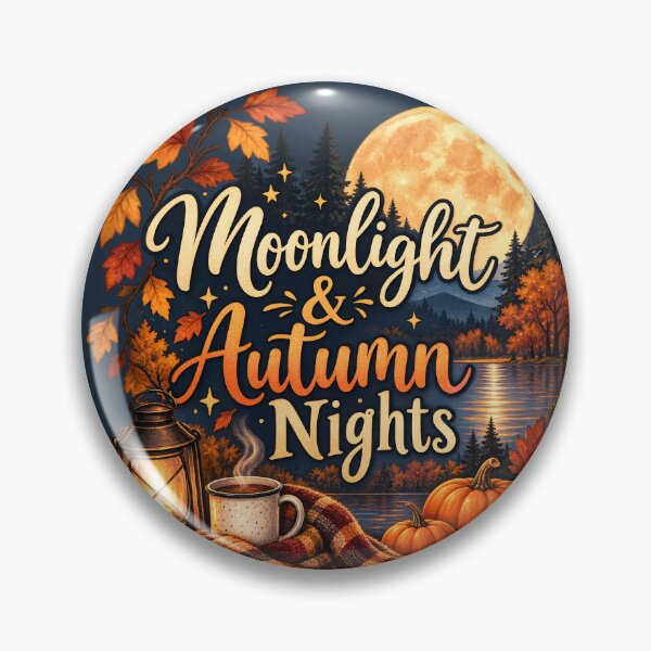 Item preview, Moonlight & Autumn Nights – Cozy Fall Moon Lake Scene designed and sold by blankTeeShirt.