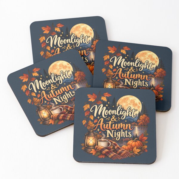 Item preview, Moonlight & Autumn Nights – Cozy Fall Moon Lake Scene designed and sold by blankTeeShirt.