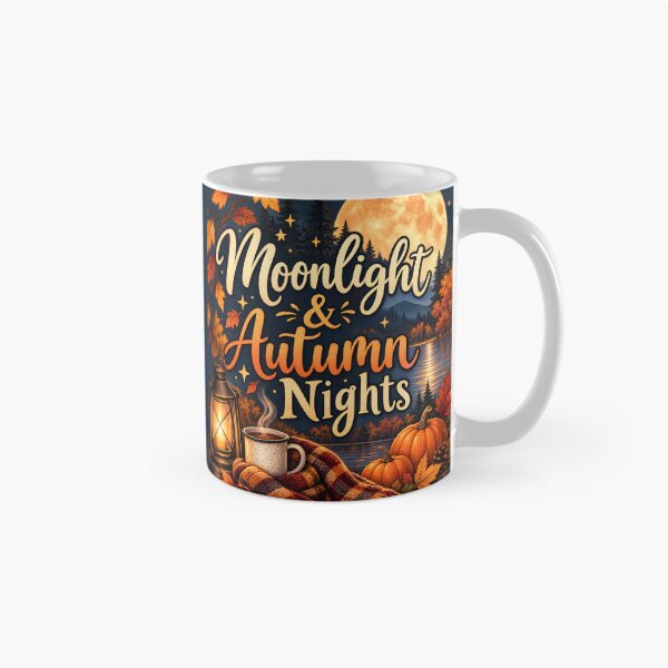 Item preview, Moonlight & Autumn Nights – Cozy Fall Moon Lake Scene designed and sold by blankTeeShirt.