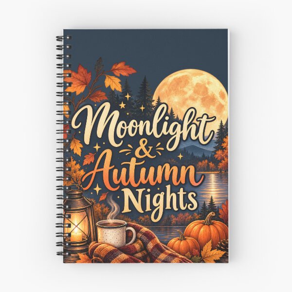 Item preview, Moonlight & Autumn Nights – Cozy Fall Moon Lake Scene designed and sold by blankTeeShirt.