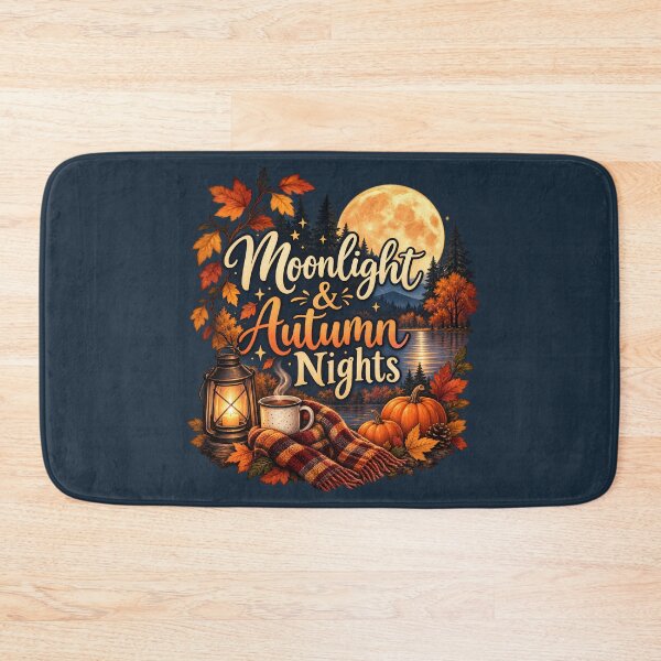 Item preview, Moonlight & Autumn Nights – Cozy Fall Moon Lake Scene designed and sold by blankTeeShirt.