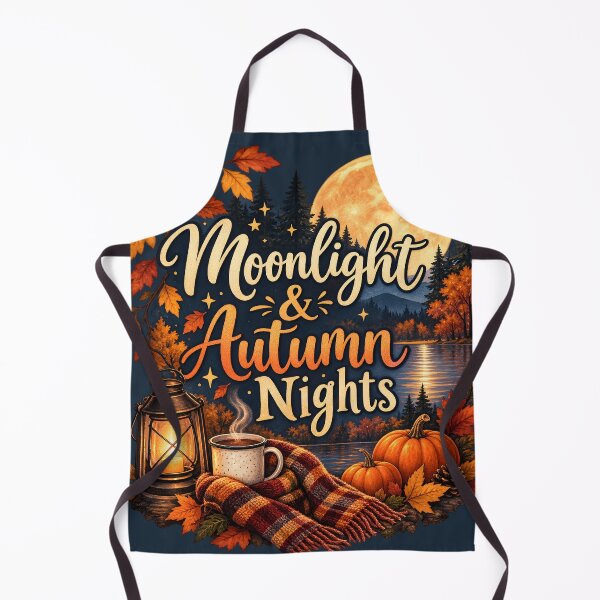Item preview, Moonlight & Autumn Nights – Cozy Fall Moon Lake Scene designed and sold by blankTeeShirt.