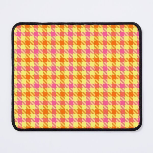 Item preview, Pink And Orange Gingham Check Yellow  designed and sold by PatternTitan.
