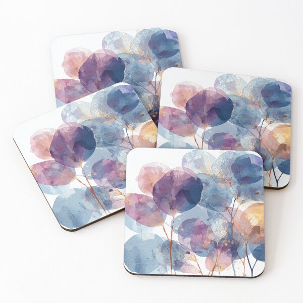 Item preview, Translucent Skeleton Leaves Art Blue Purple and Amber Pressed Petal Print designed and sold by solynneart.
