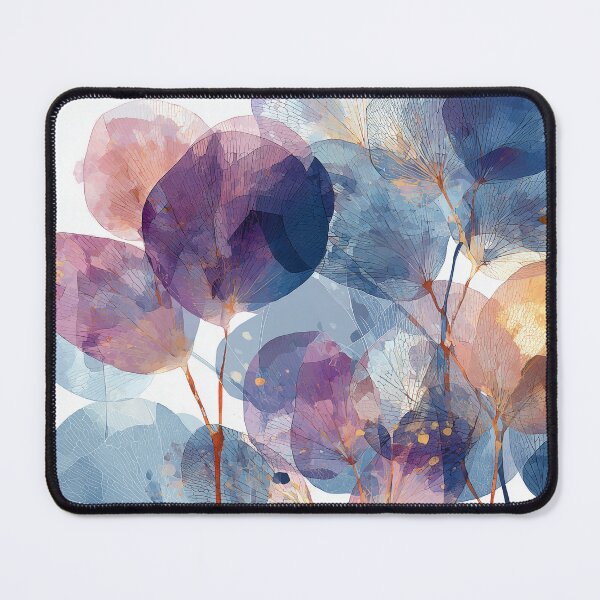 Item preview, Translucent Skeleton Leaves Art Blue Purple and Amber Pressed Petal Print designed and sold by solynneart.