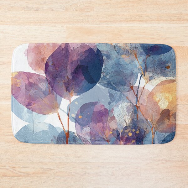 Item preview, Translucent Skeleton Leaves Art Blue Purple and Amber Pressed Petal Print designed and sold by solynneart.