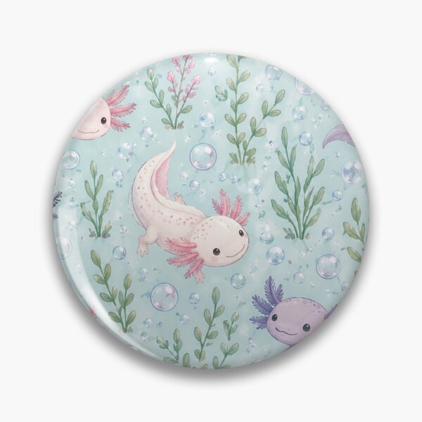 Item preview, Cute Axolotl Pattern Kawaii Pink and Purple Axolotls Underwater designed and sold by SleepyLlamaClothes.