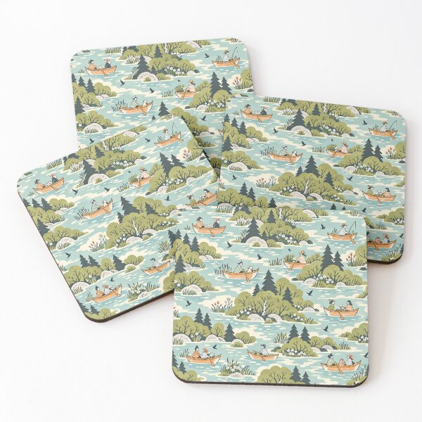 Item preview, Nordic Lake Boats Folk Pattern designed and sold by obstinator.