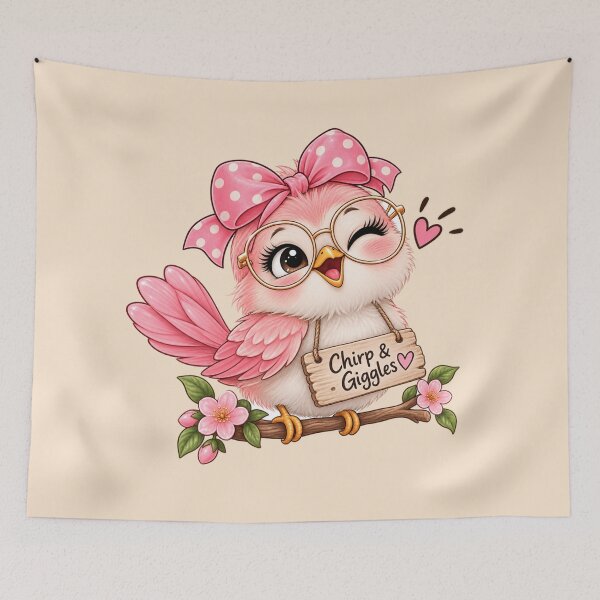 Item preview, Chirp & Giggles Cute Bird Cartoon Sticker with Glasses designed and sold by StickyDelights.