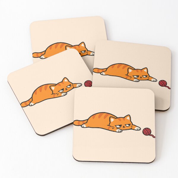 Item preview, Lazy Cat Tired of Playing Alone With Yarn designed and sold by MewMade.