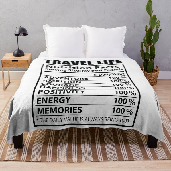 Item preview, Travel Life Nutrition Facts Vacation Journey designed and sold by ShopFanCreation.
