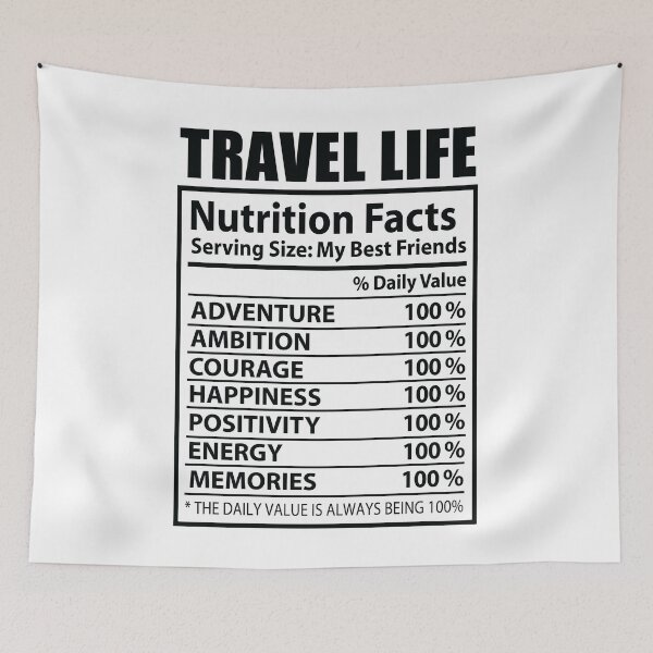 Item preview, Travel Life Nutrition Facts Vacation Journey designed and sold by ShopFanCreation.