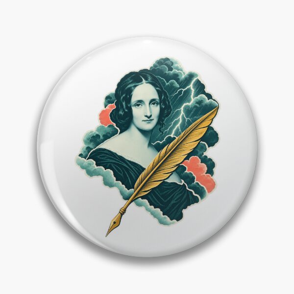 Item preview, Mary Shelley Portrait with Frankenstein Lightning designed and sold by Fenay Designs.