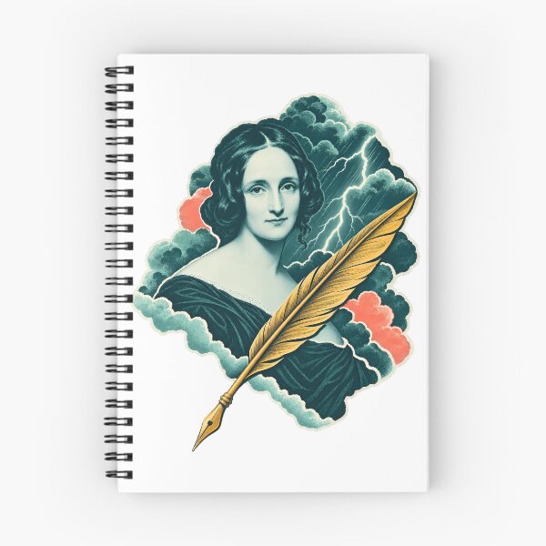 Item preview, Mary Shelley Portrait with Frankenstein Lightning designed and sold by Fenay Designs.