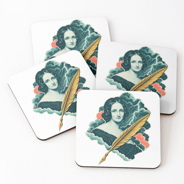 Item preview, Mary Shelley Portrait with Frankenstein Lightning designed and sold by Fenay Designs.
