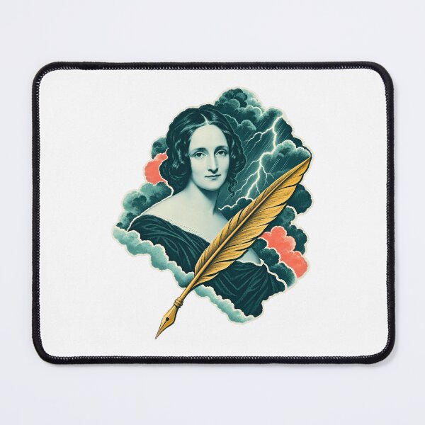 Item preview, Mary Shelley Portrait with Frankenstein Lightning designed and sold by Fenay Designs.