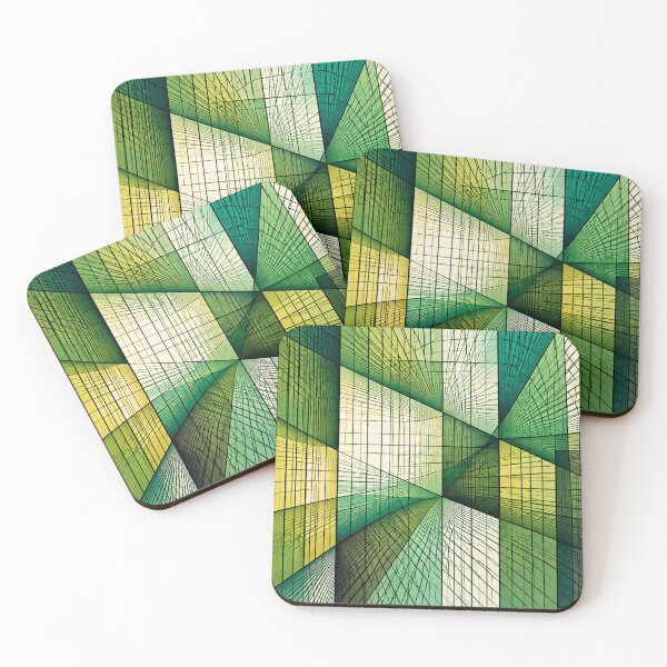Item preview, Emerald Green Geometric Architecture Abstract Wall Art designed and sold by NordenPosters.