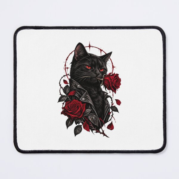 Item preview, Gothic Black Cat With Red Rose designed and sold by xAlqasi.