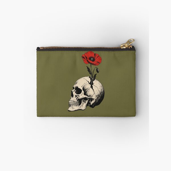 Item preview,  Red Poppy Growing from Skull Art Neo Traditional Tattoo designed and sold by Odinsshop.