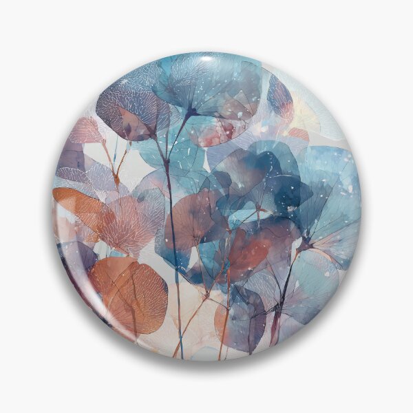 Item preview, Transparent Leaf Art Teal and Terracotta Botanical Bouquet White Vein Print designed and sold by solynneart.