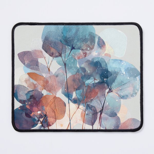 Item preview, Transparent Leaf Art Teal and Terracotta Botanical Bouquet White Vein Print designed and sold by solynneart.