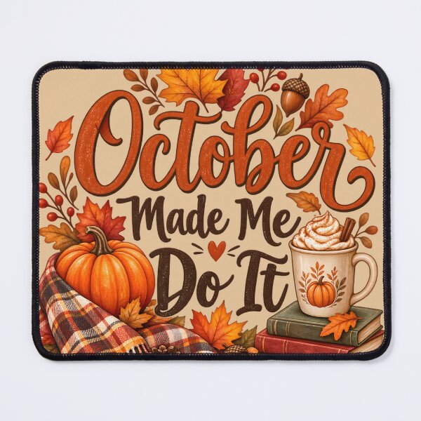 Item preview, October Made Me Do It – Cozy Autumn Pumpkin & Coffee designed and sold by blankTeeShirt.