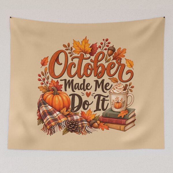 Item preview, October Made Me Do It – Cozy Autumn Pumpkin & Coffee designed and sold by blankTeeShirt.
