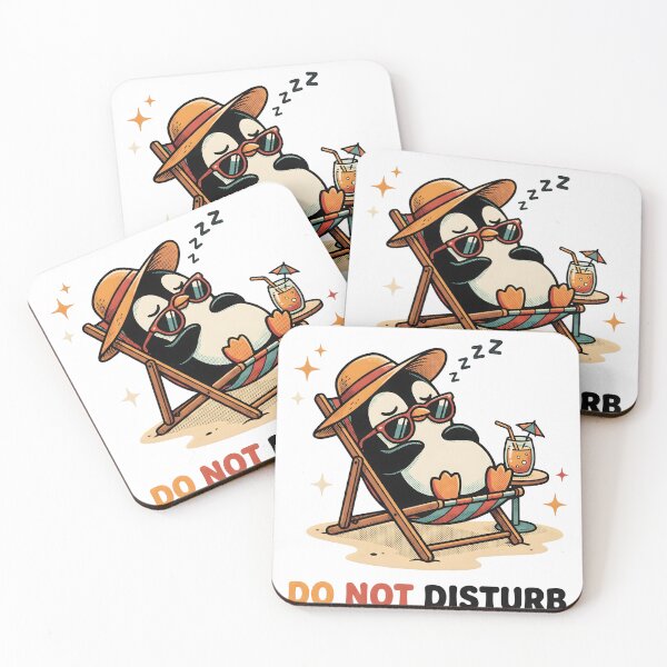 Item preview, Relaxed Penguin Tropical Beach Vacation Illustration designed and sold by StickerNestYou.