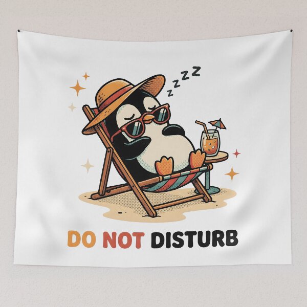 Item preview, Relaxed Penguin Tropical Beach Vacation Illustration designed and sold by StickerNestYou.