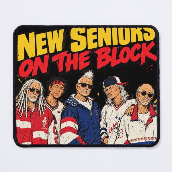 Item preview, New Seniors On The Block - Funny Elderly Boy Band Art designed and sold by BRTHRCNK01.