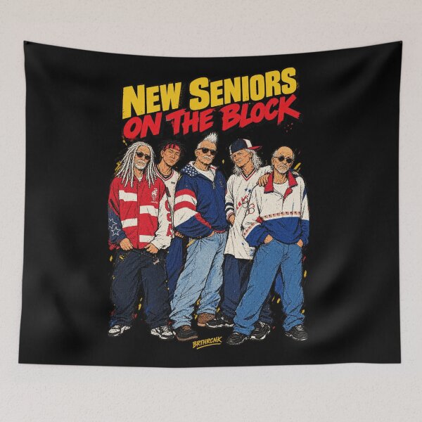 Item preview, New Seniors On The Block - Funny Elderly Boy Band Art designed and sold by BRTHRCNK01.