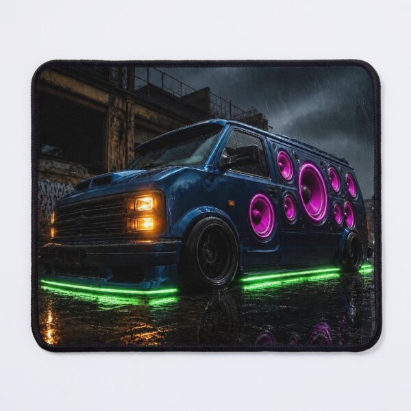 Item preview, Cyberpunk Neon Sound System Van designed and sold by LazyDayzCo.