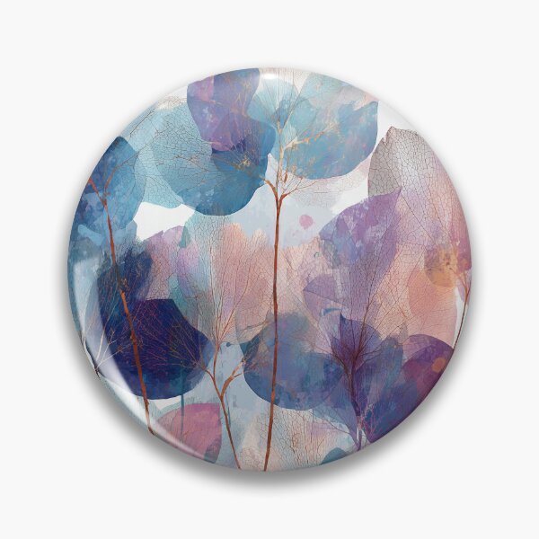 Item preview, Jewel Tone Leaf Print Turquoise Violet and Peach Translucent Botanical Art designed and sold by solynneart.