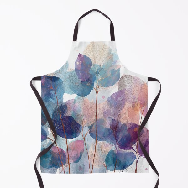 Item preview, Jewel Tone Leaf Print Turquoise Violet and Peach Translucent Botanical Art designed and sold by solynneart.