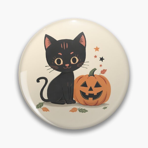 Item preview, Cute Black Cat with Jack o Lantern and Fall Leaves Halloween Art Classic T-Shirt designed and sold by Lu7u.