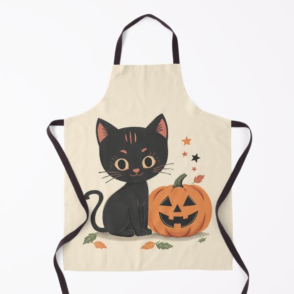 Item preview, Cute Black Cat with Jack o Lantern and Fall Leaves Halloween Art Classic T-Shirt designed and sold by Lu7u.