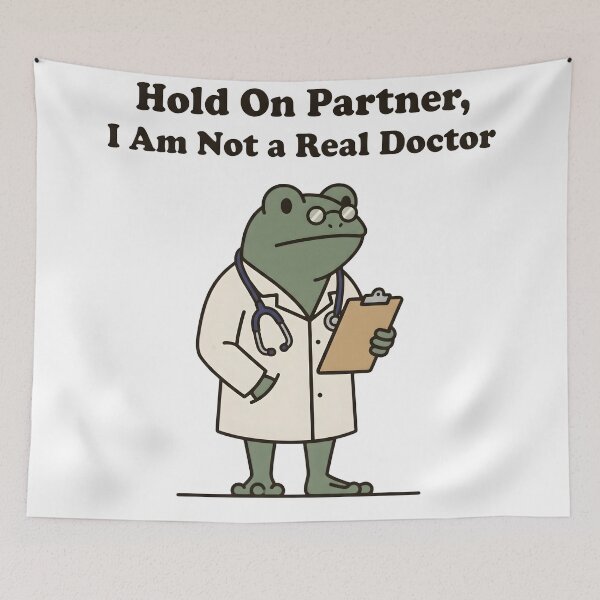 Item preview, Funny Frog Doctor Healthcare Medical Illustration designed and sold by StickerNestYou.