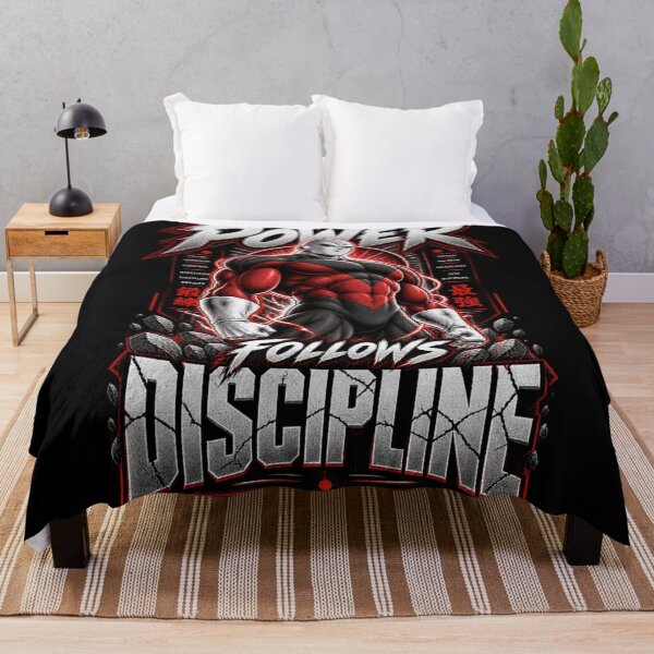 Item preview, Power Folows Discipline – Anime Motivational Warrior Design designed and sold by ArtisticHeart21.