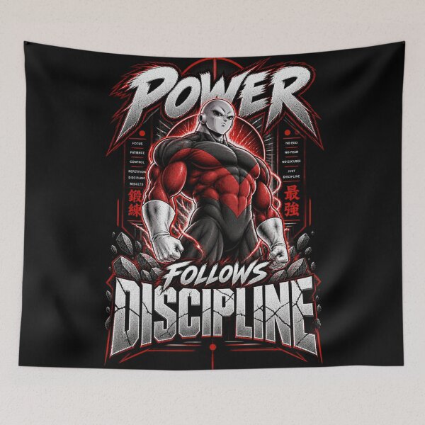 Item preview, Power Folows Discipline – Anime Motivational Warrior Design designed and sold by ArtisticHeart21.
