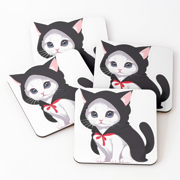 Item preview, Black‑Hooded Halloween Kitten with Candy designed and sold by For-Cat.