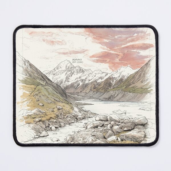 Item preview, Aoraki Nocturne: New Zealand Southern Alps Dark Landscape Art designed and sold by FreiherrPK.