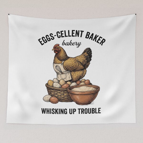 Item preview, Cute Chicken Baker Rustic Farmhouse Kitchen Art designed and sold by StickerNestYou.