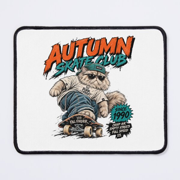 Item preview, Autumn Skate Club Cat T-Shirt | Retro 90s Skateboarding Cat Streetwear Graphic designed and sold by PurrStreet.