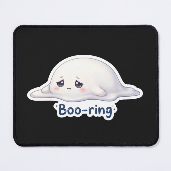 Item preview, Boo‑ring Cute Halloween Ghost Sticker designed and sold by Cerys-GS.