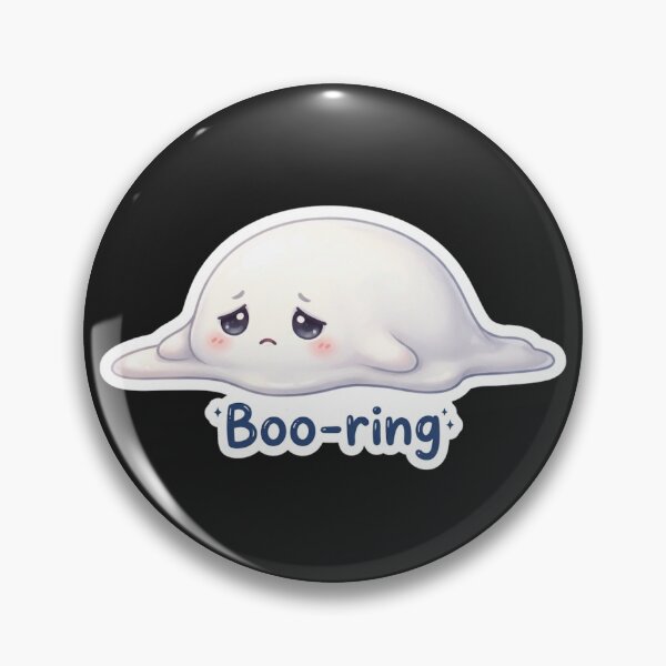 Item preview, Boo‑ring Cute Halloween Ghost Sticker designed and sold by Cerys-GS.