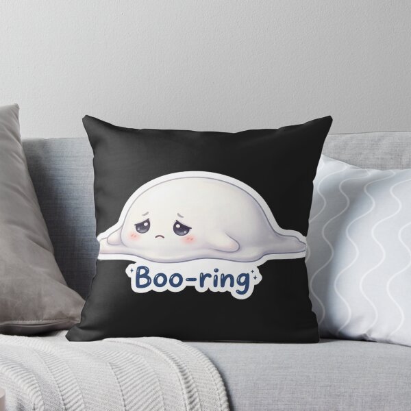 Item preview, Boo‑ring Cute Halloween Ghost Sticker designed and sold by Cerys-GS.