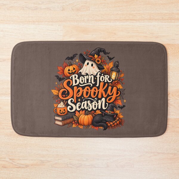 Item preview, Born for Spooky Season – Cute Ghost, Black Cat & Pumpkin Halloween designed and sold by blankTeeShirt.